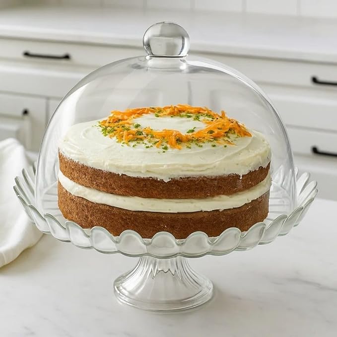 Boleira de Vidro Pétalas de Jasmin com Pé 24cm