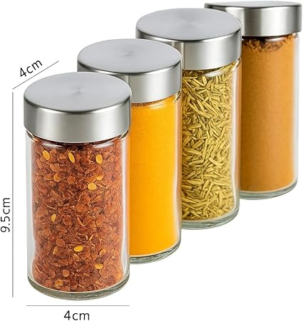 Porta Temperos Giratório Inox com 12 Potes de Vidro Organizadores de Condimentos Cozinha