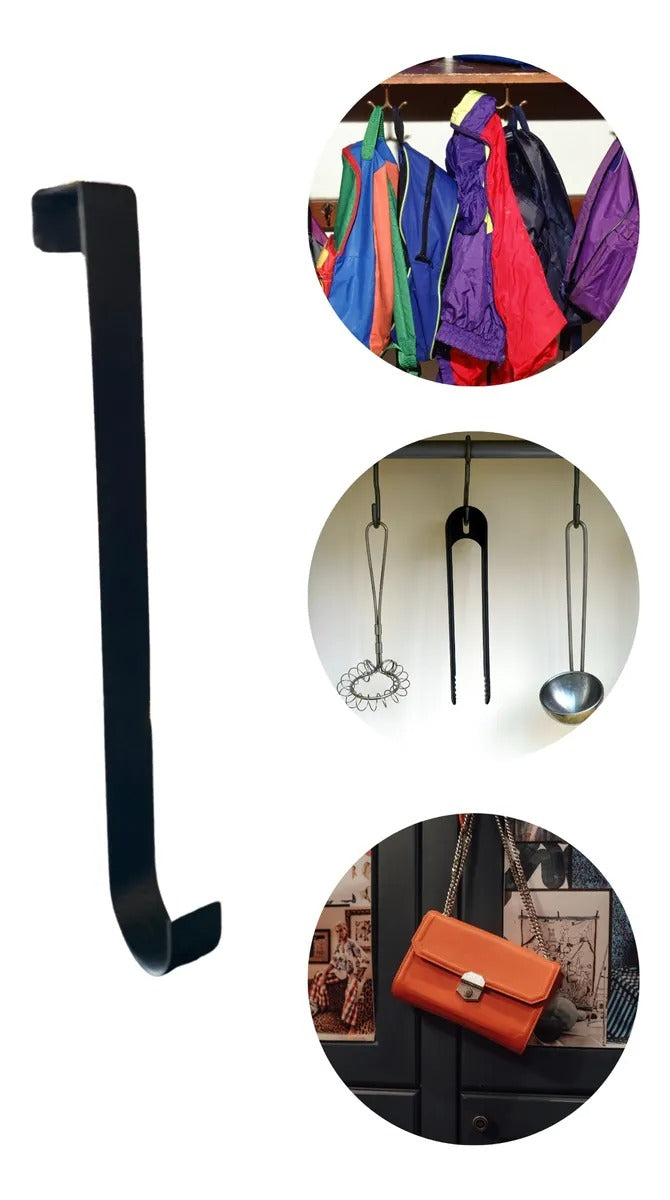 Suporte Porta Para Guirlanda Natal Estilo Gancho 23cm Preto