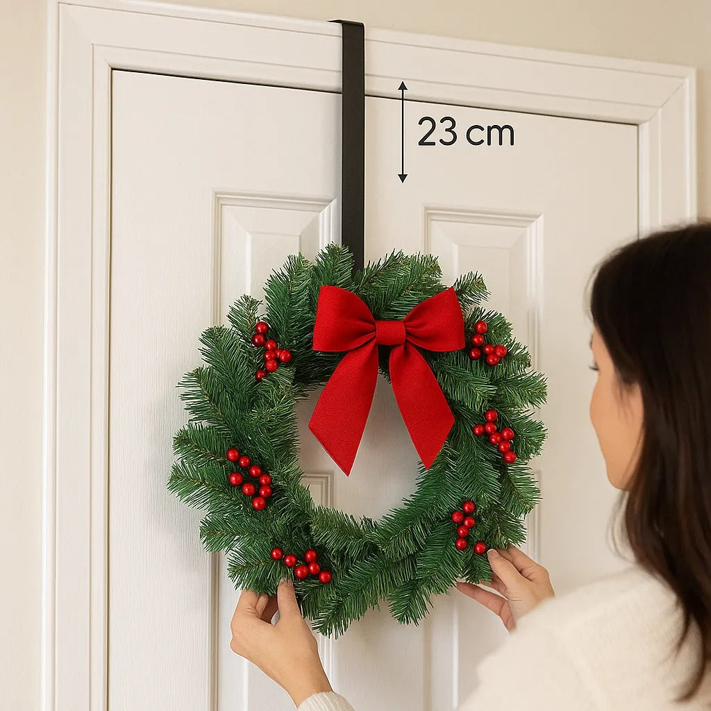 Suporte Porta Para Guirlanda Natal Estilo Gancho 23cm Preto