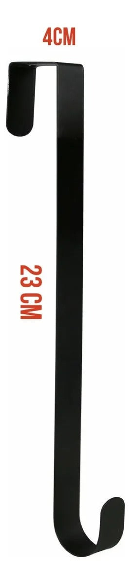 Suporte Porta Para Guirlanda Natal Estilo Gancho 23cm Preto