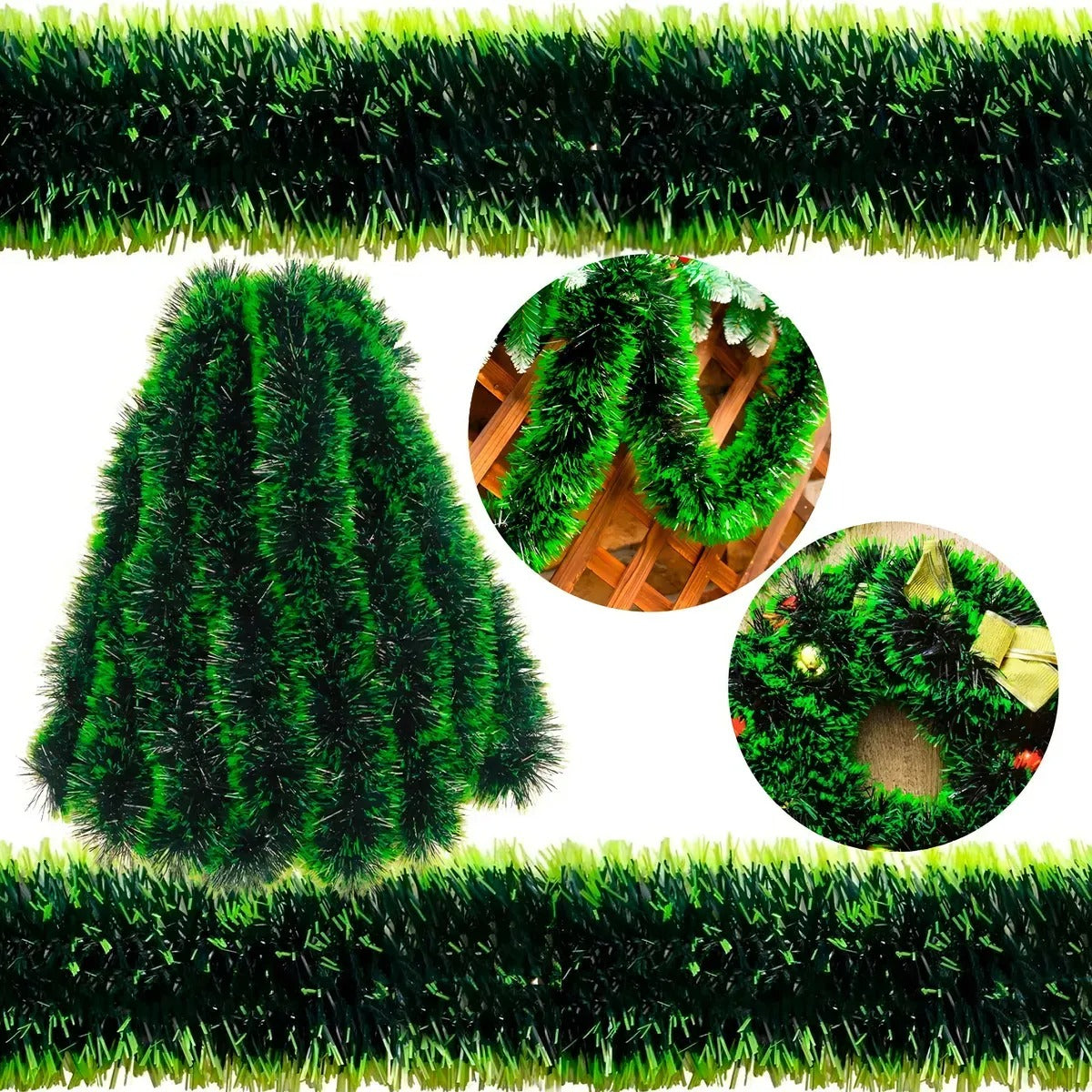 Kit Festao Guirlanda Natalina Lider Comercios Branca 2m 9cm Cor Verde