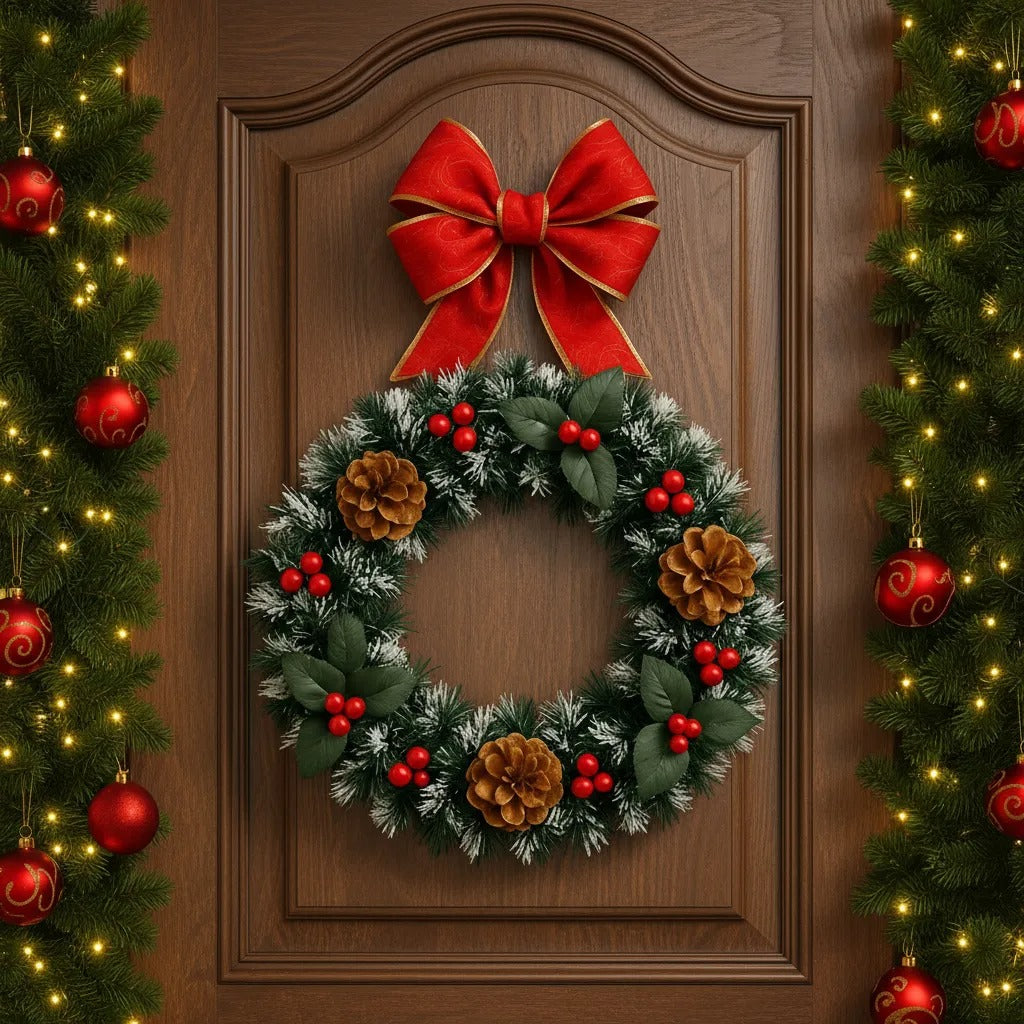 Guirlanda De Natal 30cm Decorada Enfeite Natalino Luxo