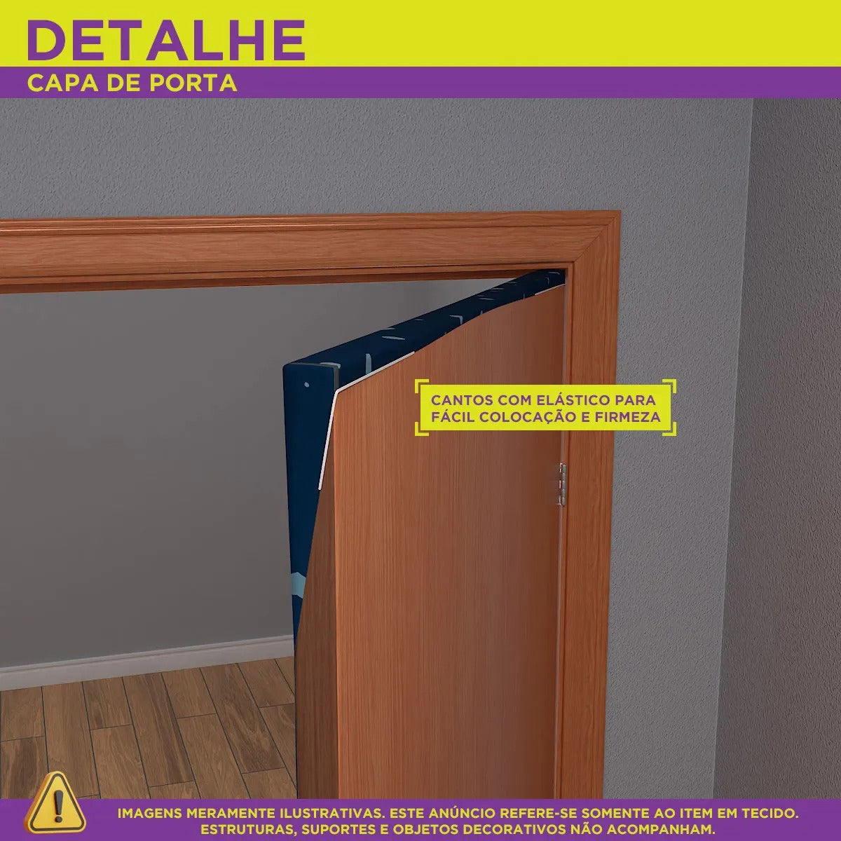 Capa De Porta Natal Papai Noel Sublimado Para Decoração 0,85x2,10m Veste Fácil