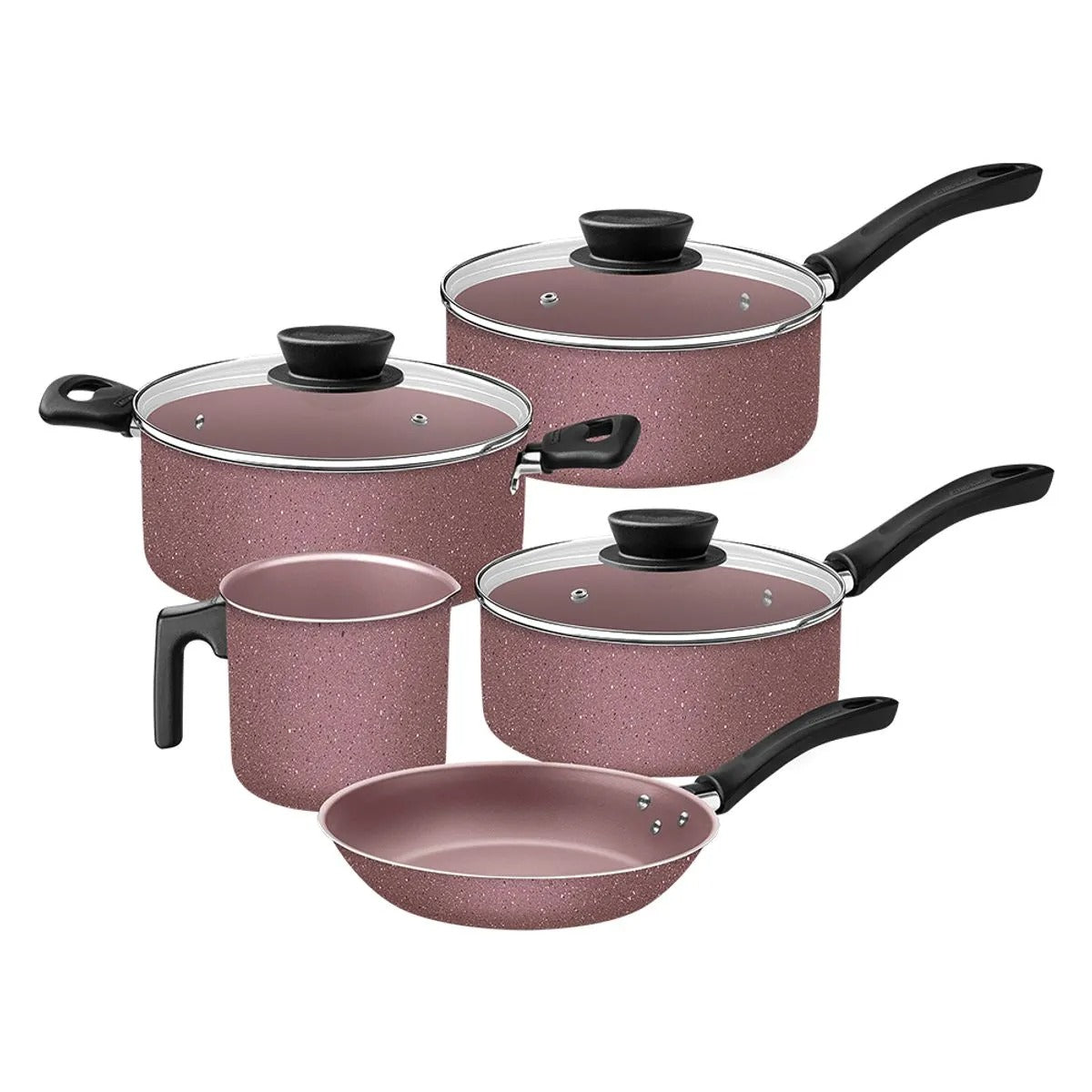 Jogo de Panelas Linz 5 Peças Alumínio Revestimento Interno Antiaderente Starflon Max Preto 28299005 - Tramontina