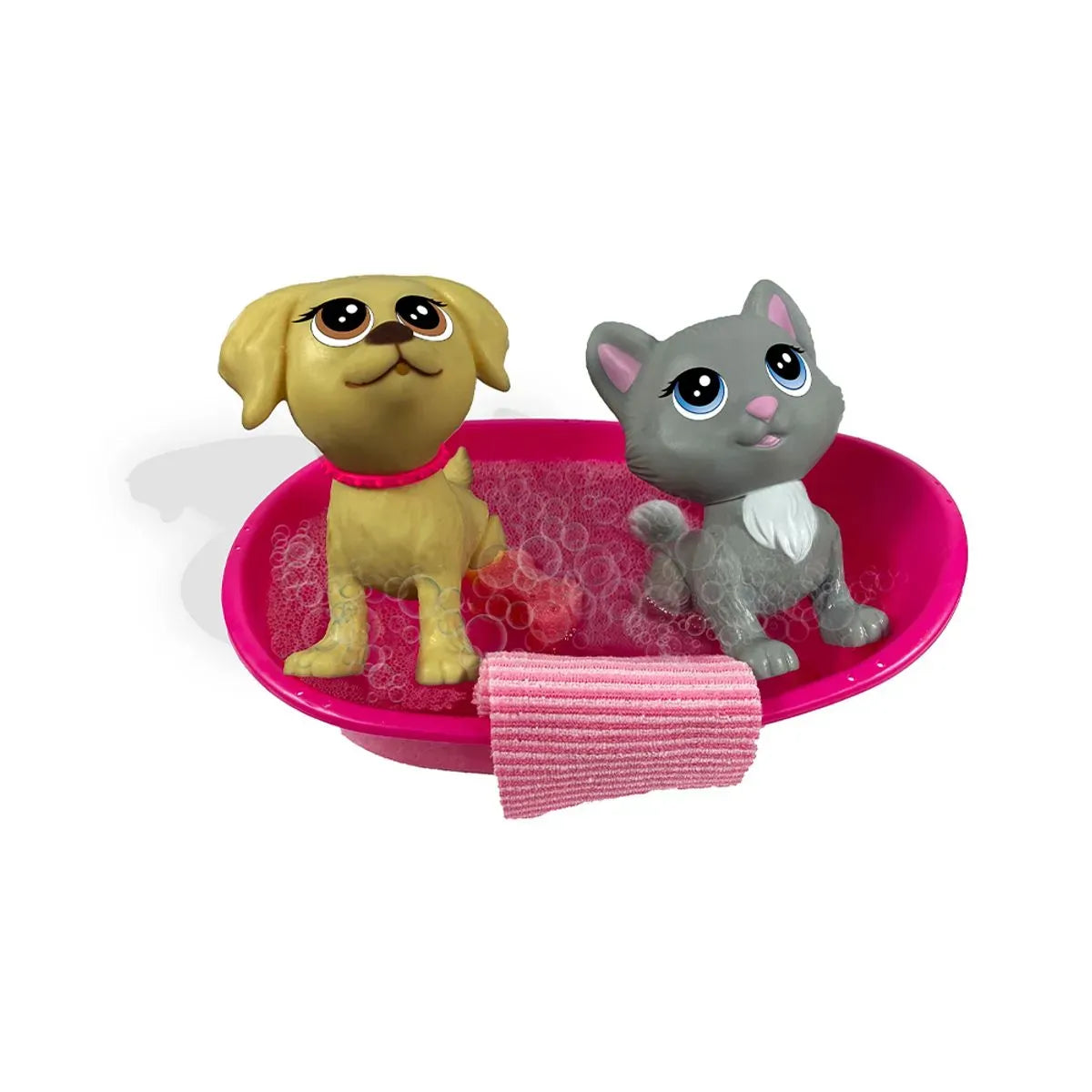 Mini Pets da Barbie Hora do Banho Mini Gata E Mini Taffy Com Acessórios 1299 - Pupee