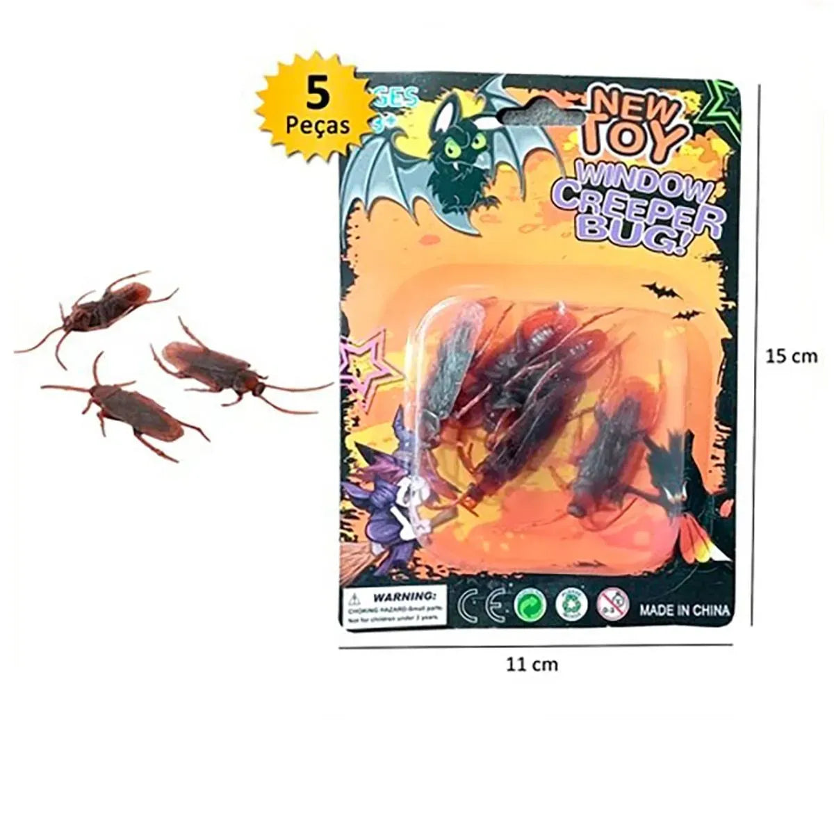 Brinquedo Baratinhas Plástico Marrom 5 Peças - Shock Imports