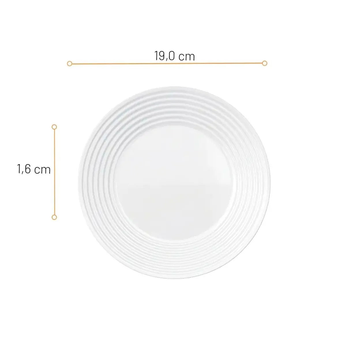 Aparelho de Jantar Saturno Vidro Branco Opalino 12 Peças 17490201311839 - Nadir