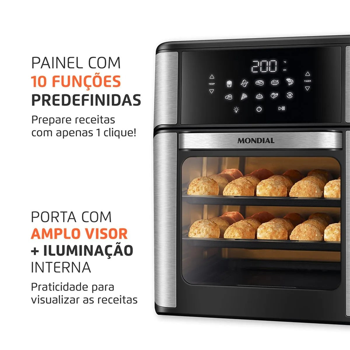 Fritadeira Elétrica Forno Oven 12 Litros 2000W 127V 220v 566603 - Mondial