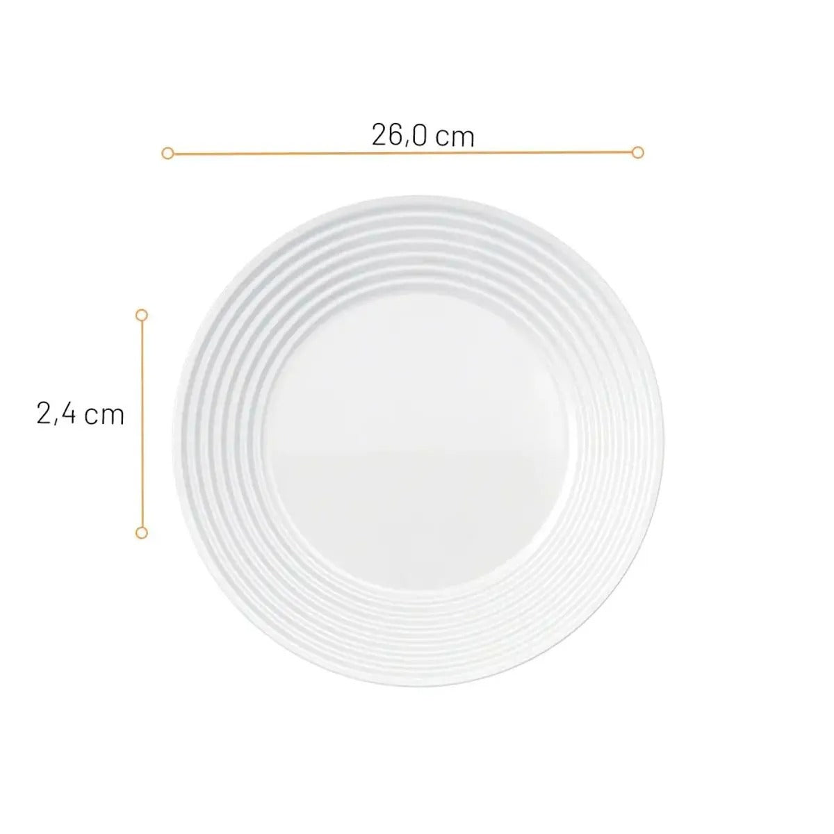 Aparelho de Jantar Saturno Vidro Branco Opalino 12 Peças 17490201311839 - Nadir
