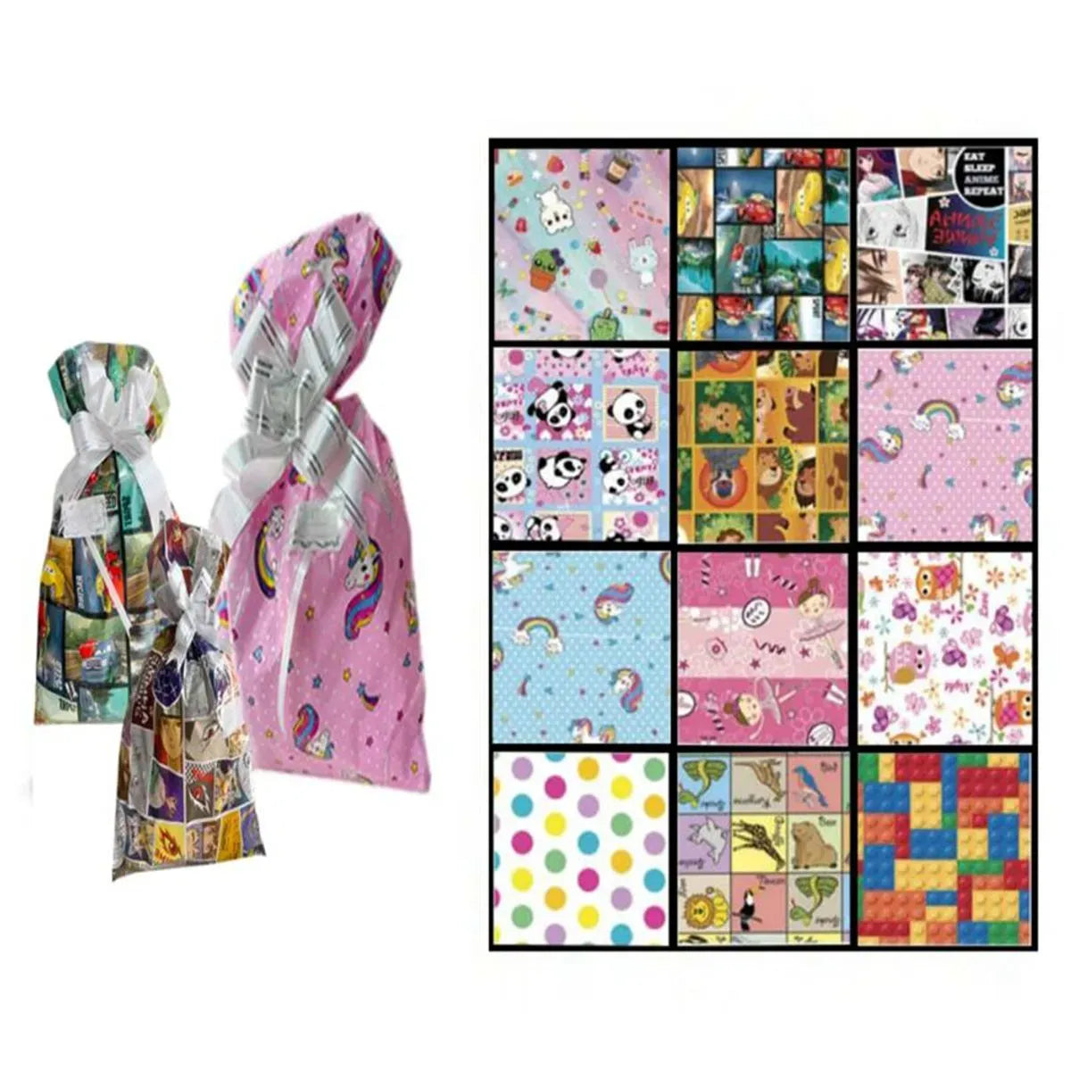 Kit Saquinho de Presente Infantil Feminino Plástico Sortido 90x120cm BL8IFF - Lucas Embalagens