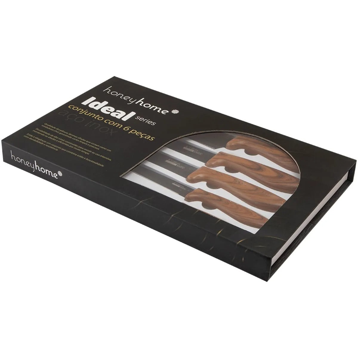 Kit Facas Multiúso Aço Inox 6 Peças Ref.LM2732IDE honeyhome