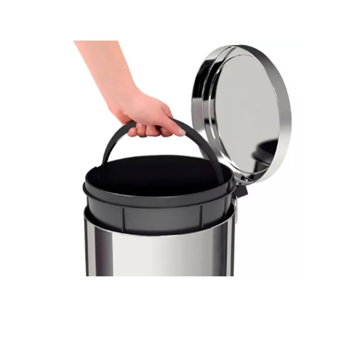Lixeira Pedal Aço Inox 12 Litros com Cesto Removível LM0005 - honeyhome