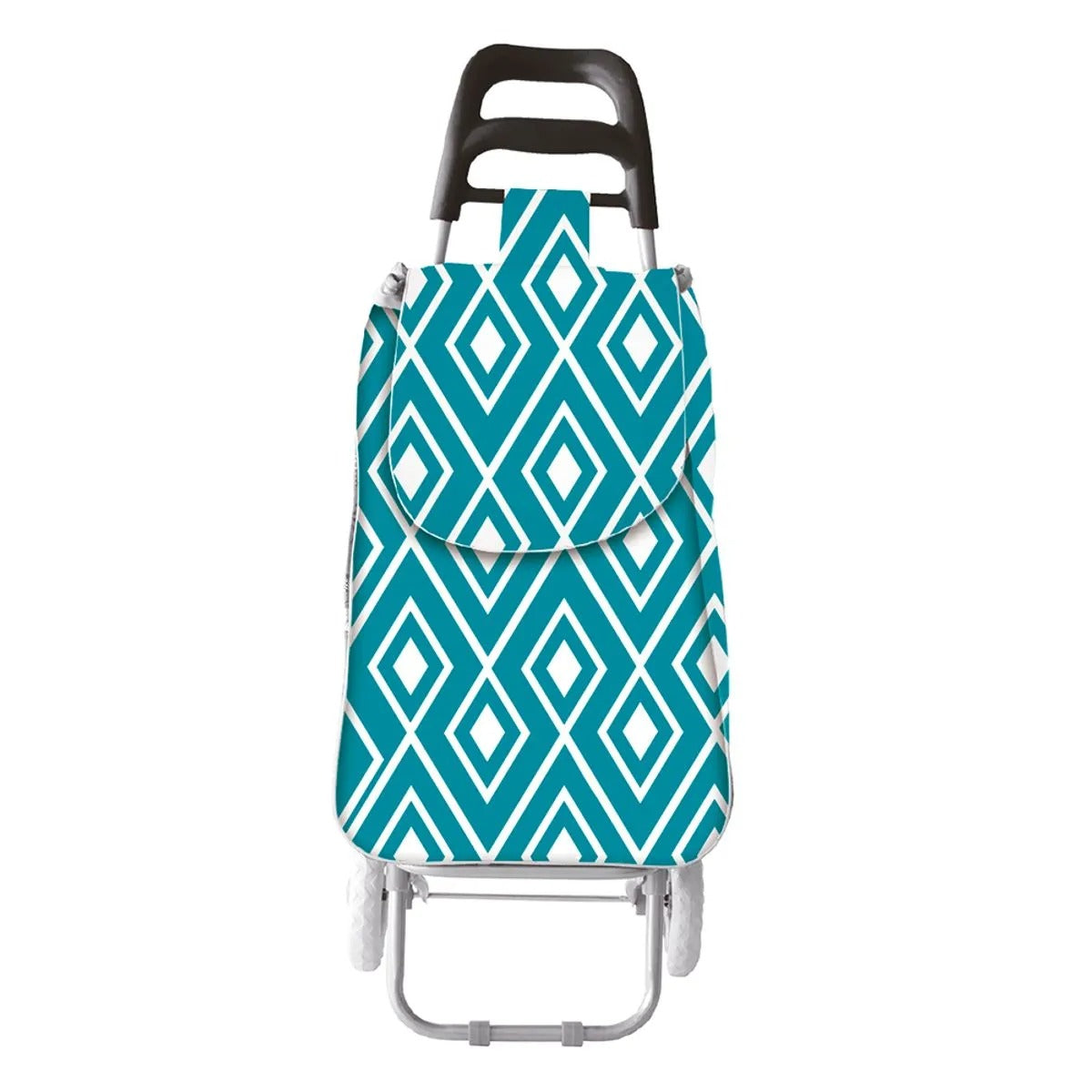 Carrinho de Feira Multiuso em Metal e Tecido 100% Poliéster Sortido - honeyhome