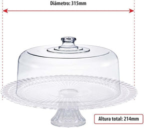 Boleira Verona Ruvolo om Tampa Acrílica e Prato de Vidro