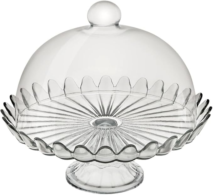 Boleira de Vidro Pétalas de Jasmin com Pé 24cm