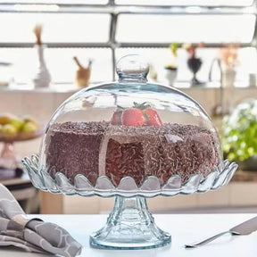 Boleira de Vidro Pétalas de Jasmin com Pé 24cm