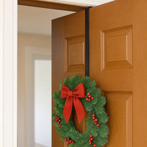 Suporte Porta Para Guirlanda Natal Estilo Gancho 23cm Preto