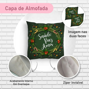 Kit 4 Capas De Almofadas Decorativas Natal Vermelha E Verde