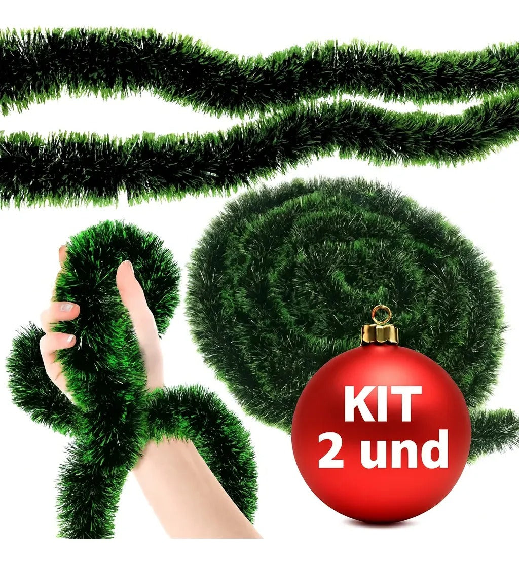 Kit Festao Guirlanda Natalina Lider Comercios Branca 2m 9cm Cor Verde