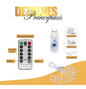 Cortina Led Amarela 3x3 Metros Festa Casamento Eventos Natal Iluminação