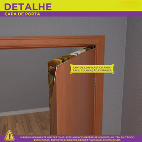 Capa De Porta Natal Religioso em Tecido Para Decoração 0,85x2,10m Com Elástico