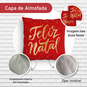 Kit 4 Capas Almofadas Decorativas Natal Papai Noel Vermelho