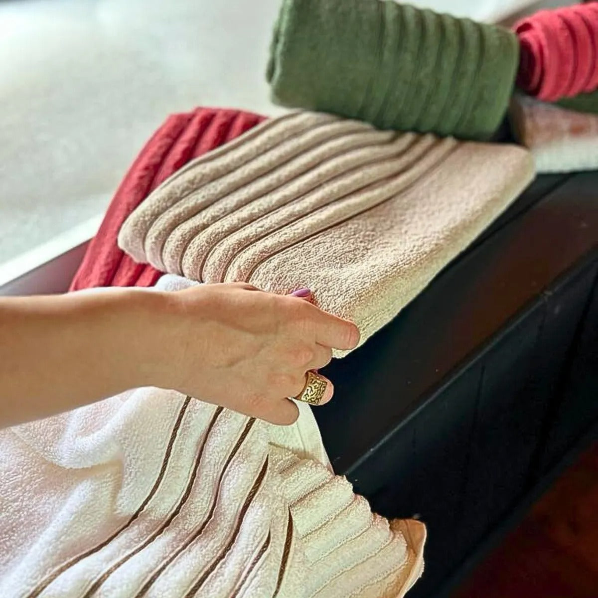 Jogo Toalhas De Banho C/ 4 Pçs Super Luxo Gigante Grossa