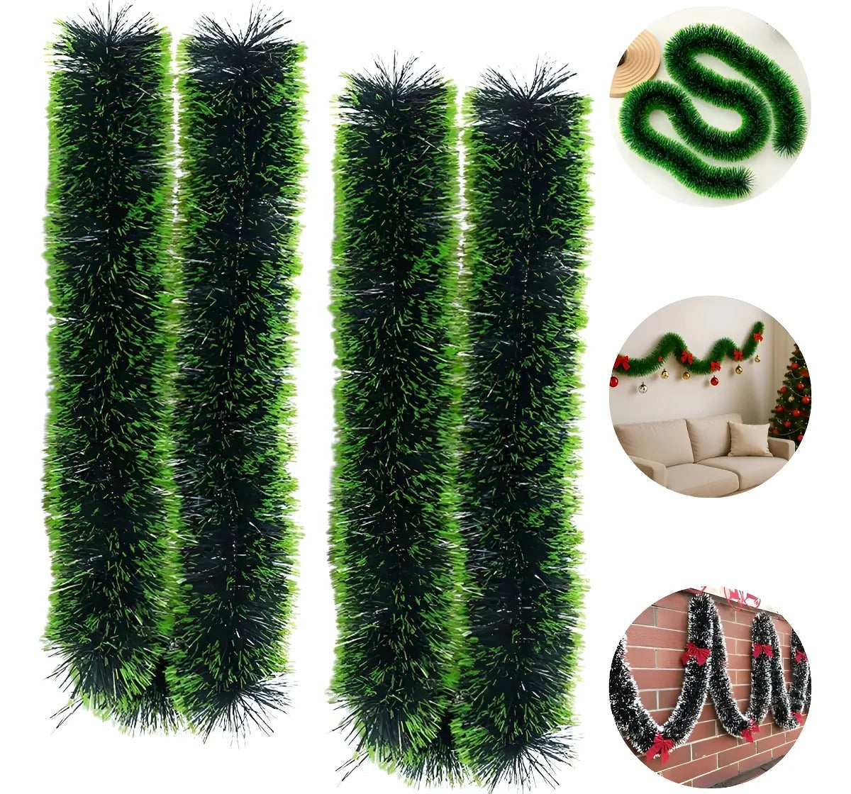 Kit Festao Guirlanda Natalina Lider Comercios Branca 2m 9cm Cor Verde