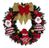 Guirlanda De Papai Noel Com Laços E Enfeites Vermelho Natal