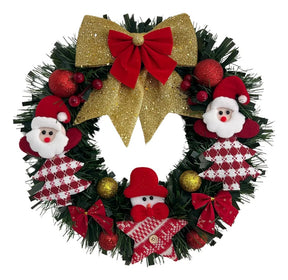 Guirlanda De Papai Noel Com Laços E Enfeites Vermelho Natal