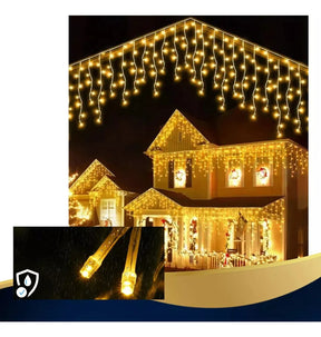 Cascata 400 Led 10m Natal Prova D'água Cor Branco Quente