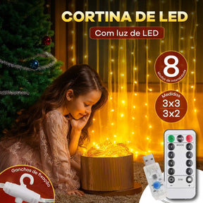 Cortina Led Amarela 3x3 Metros Festa Casamento Eventos Natal Iluminação