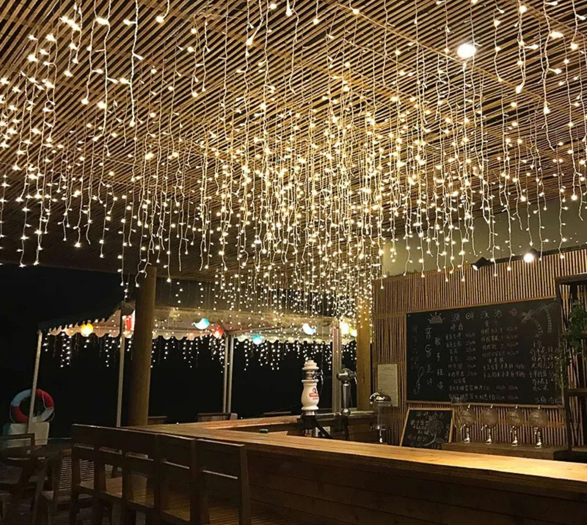 Cascata 400 Led 10m Natal Prova D'água Cor Branco Quente