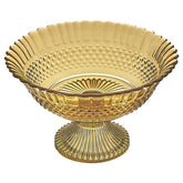 Centro de Mesa Dia Com Pé Vidro Reciclado Translúcido Âmbar 15x24cm - Vitazza