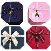 Caixa Presente Oitavada You Me com Laço Papel e Poliéster Sortida 13x12,7cm LM2582 - honeyhome