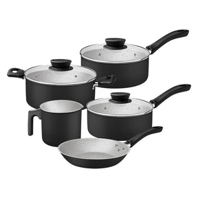 Jogo de Panelas Linz 5 Peças Alumínio Revestimento Interno Antiaderente Starflon Max Preto 28299005 - Tramontina