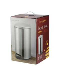 Lixeira 12 Litros Com Pedal Elite Aço Inox E Plástico Pp 40,5x26cm - honeyhome