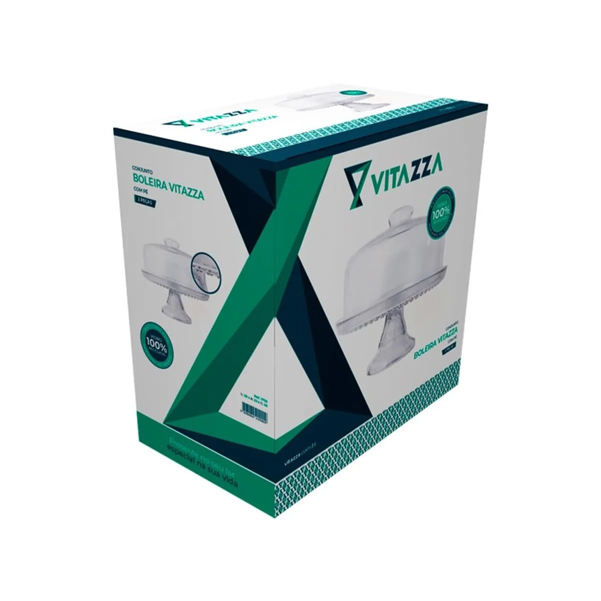 Conjunto Boleira de Vidro com Pé Sortida - Vitazza