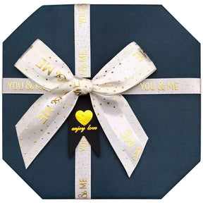Caixa Presente Oitavada You Me com Laço Papel e Poliéster Sortida 13x12,7cm LM2582 - honeyhome
