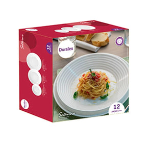 Aparelho de Jantar Saturno Vidro Branco Opalino 12 Peças 17490201311839 - Nadir