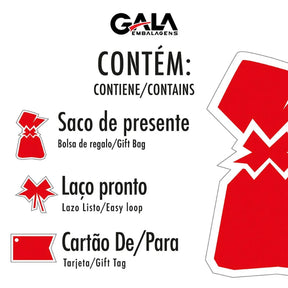 Saco de Presente Laminado Adulto Feminino Estampa Romântica Sortida 58x89cm 8255 - Gala