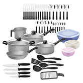 Kit 47 Peças Para Cozinha Com Panelas Antiaderentes, Talheres, Facas E Utensílios Domésticos 20297612 - Tramontina