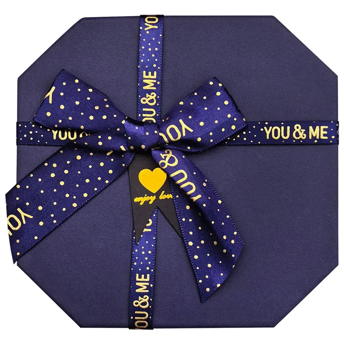 Caixa Presente Oitavada You Me com Laço Papel e Poliéster Sortida 13x12,7cm LM2582 - honeyhome