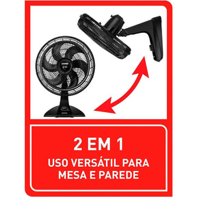 Ventilador De Mesa Turbo Force Vf42 Preto 127v 220v 40cm 2720016835 - Arno