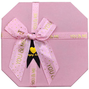 Caixa Presente Oitavada You Me com Laço Papel e Poliéster Sortida 13x12,7cm LM2582 - honeyhome