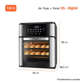Fritadeira Elétrica Forno Oven 12 Litros 2000W 127V 220v 566603 - Mondial