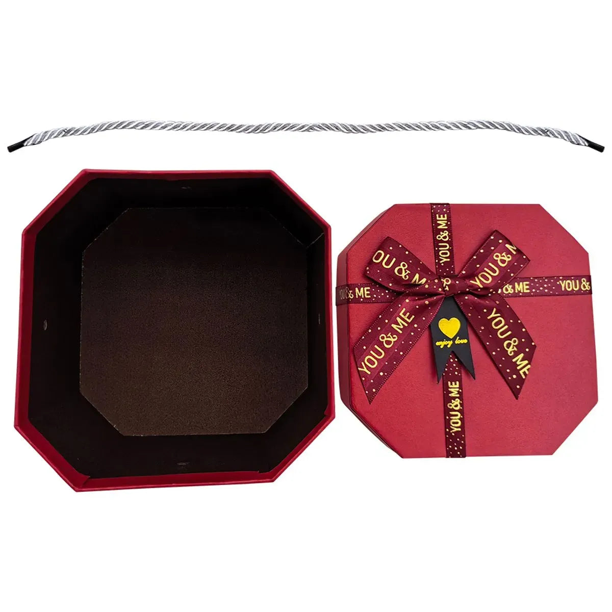 Caixa Presente Oitavada You Me com Laço Papel e Poliéster Sortida 13x12,7cm LM2582 - honeyhome