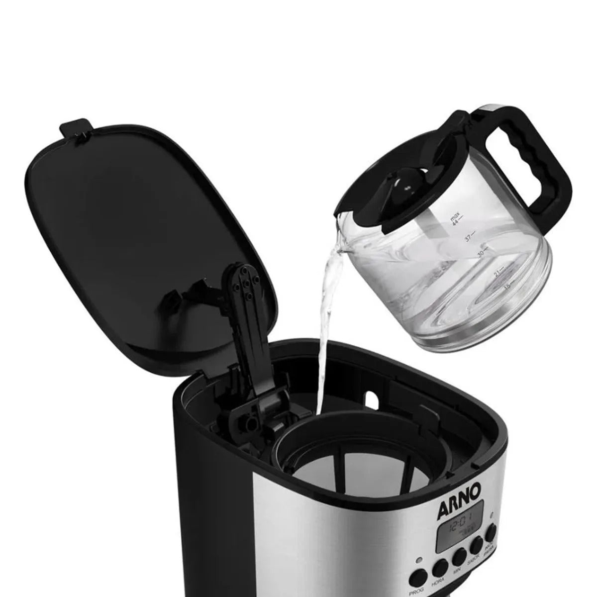 Cafeteira Elétrica Programável New Element Preta Com Jarra de Vidro 1,8 Litros 1000w 127v 220v 1510001996 - Arno