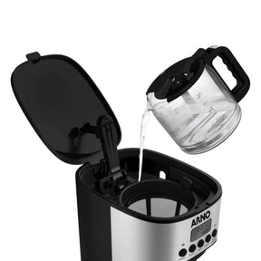 Cafeteira Elétrica Programável New Element Preta Com Jarra de Vidro 1,8 Litros 1000w 127v 220v 1510001996 - Arno